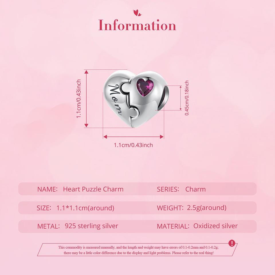 Heart Puzzle Charm