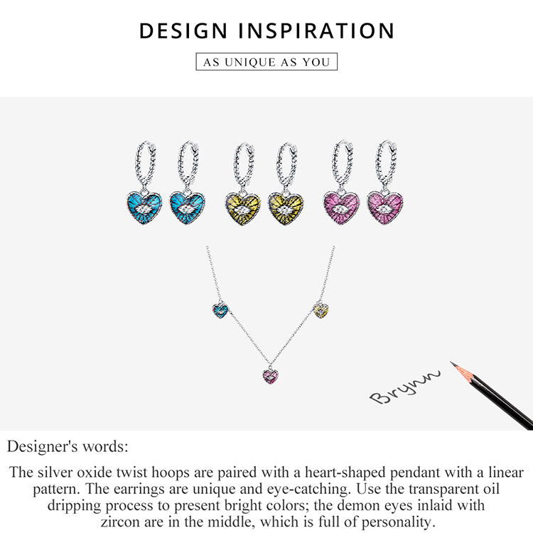 Heart Evil Eye Earrings