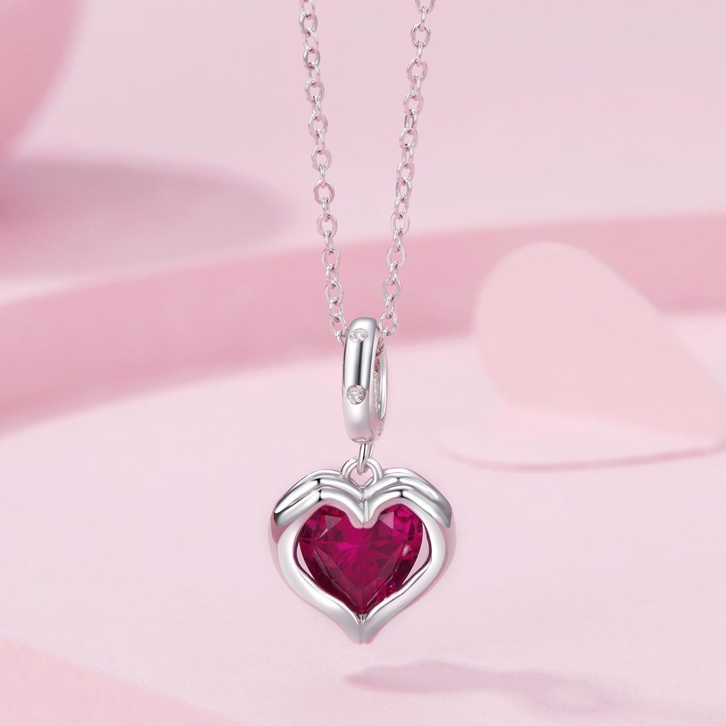 Holding Love Heart Charm