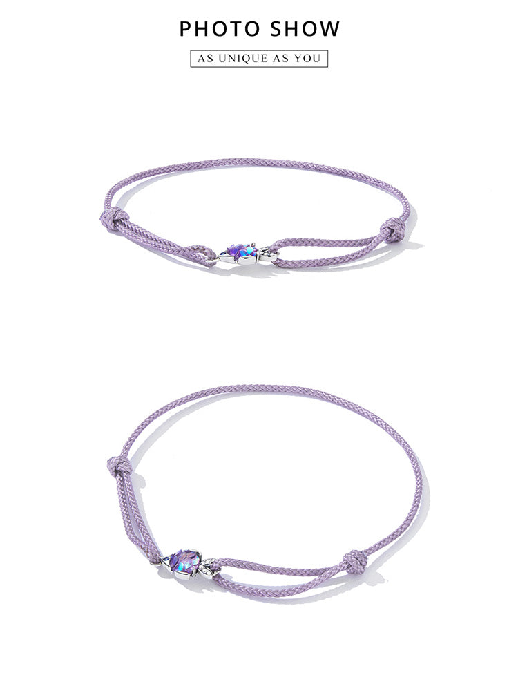 Playful Fish Purple Woven Bracelet