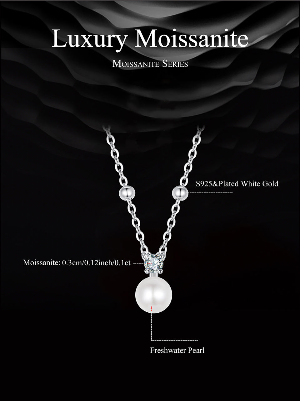 Pearl Moissanite Collarbone Necklace