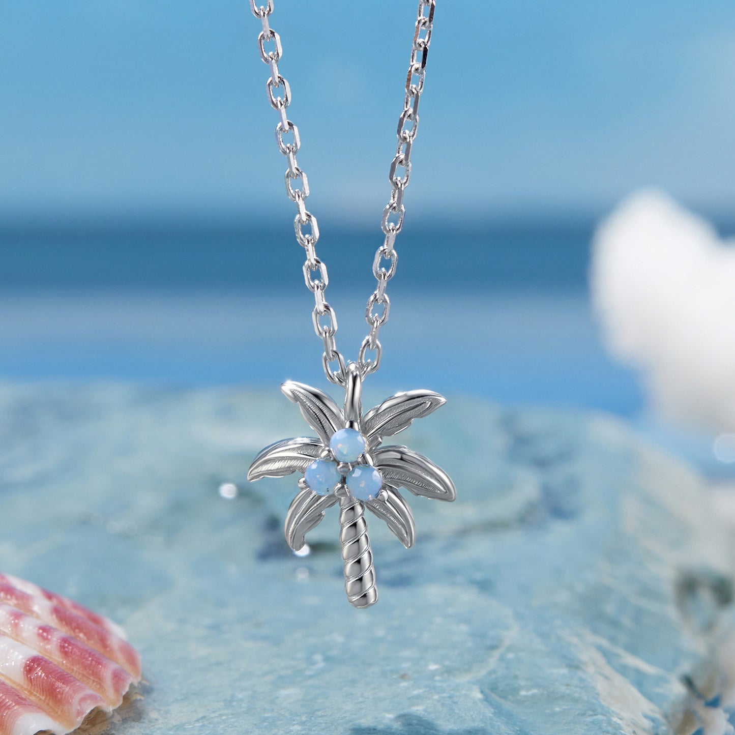 Palm Tree Pendant Necklace