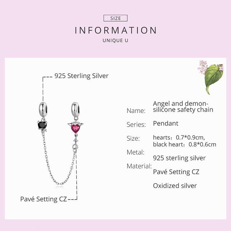 Angel and Demon-Silicone Safety Chain Charm