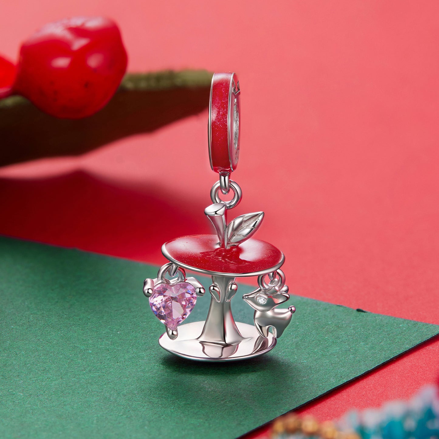 Christmas Apple Pendant Charm