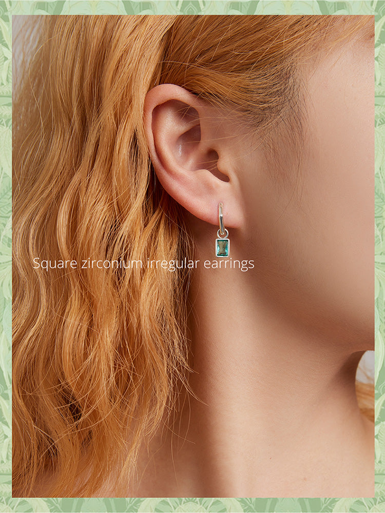 Geometric Cubic Zirconia Clip Earrings