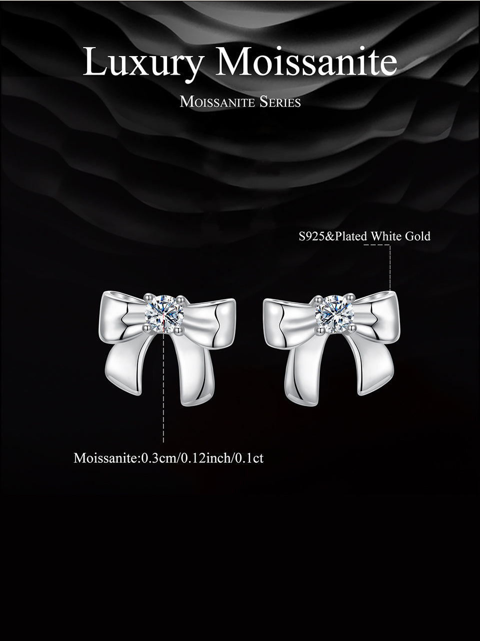 Bow Tie Moissanite Studs