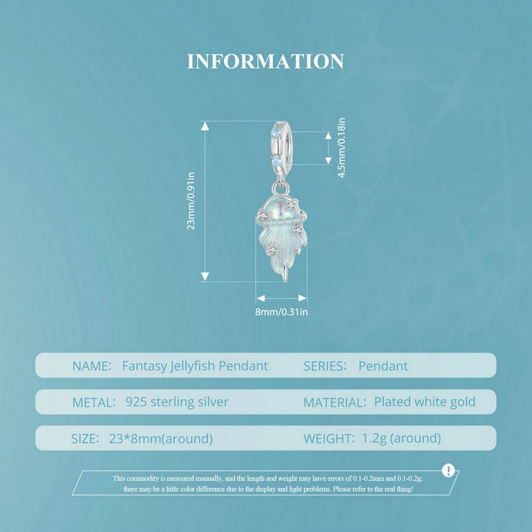 Fantasy Jellyfish Pendant Charm