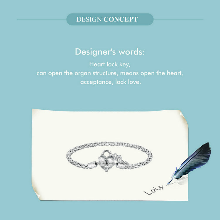 Heart Lock & Key Basic Bracelet