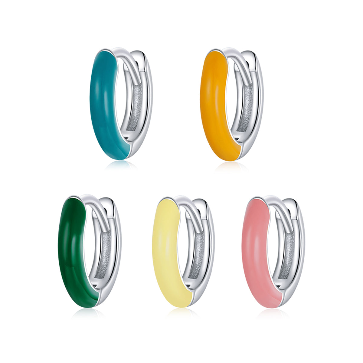 Dual-Tone Clip-On Earrings-Green