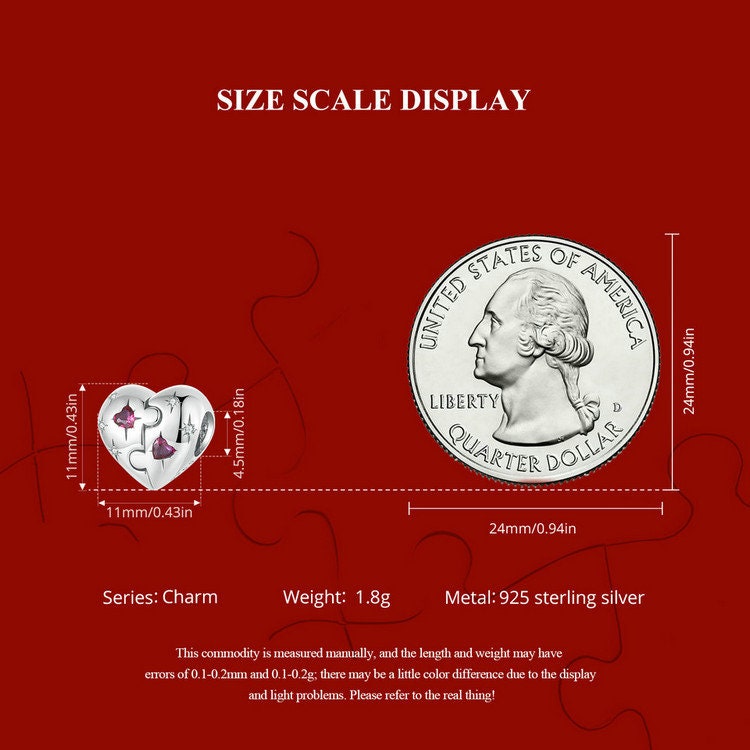 Heart Puzzle Charm