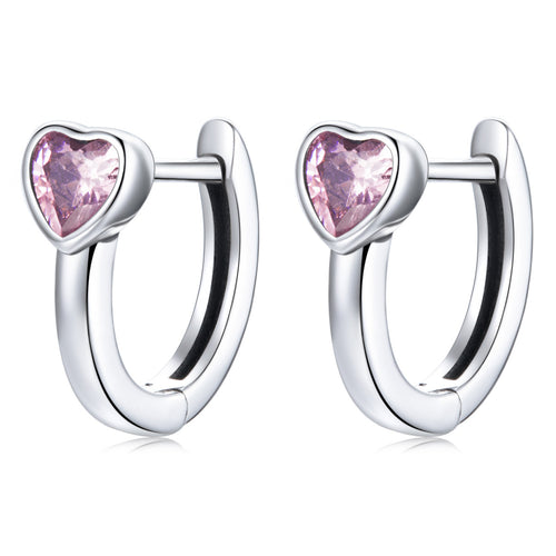 Pink Heart Stud Earrings