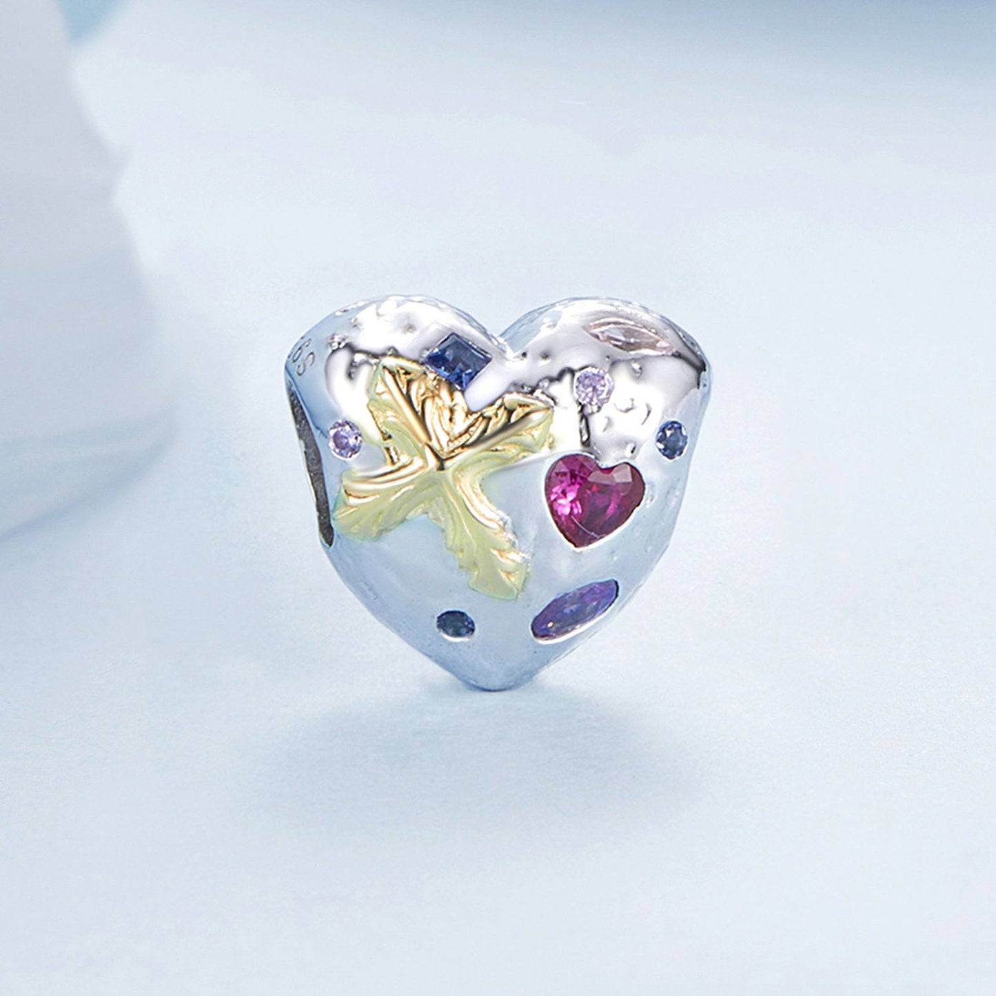 Vintage Heart Cross Charm