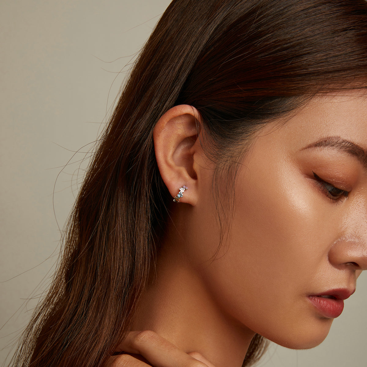 Colorful Paw Stud Earrings
