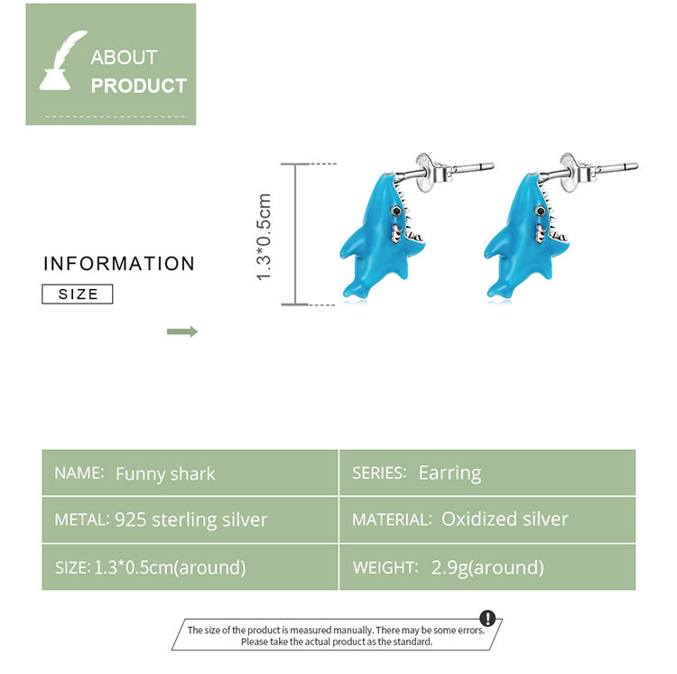 Playful Shark Stud Earrings