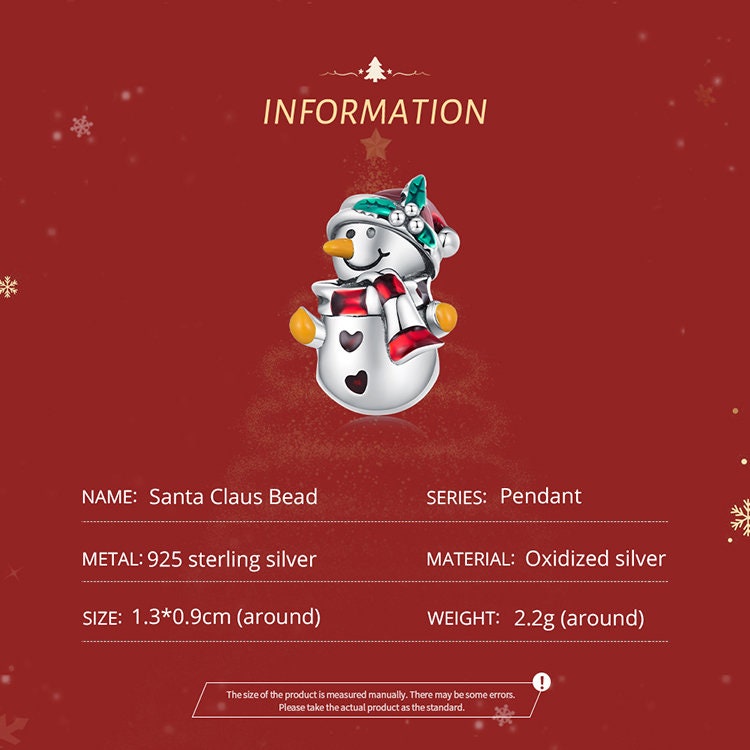 Snowman Bead Charm