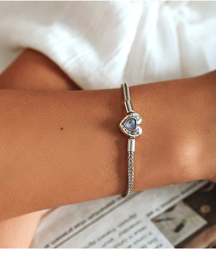 Heart-Shaped Moonstone Basic Bracelet