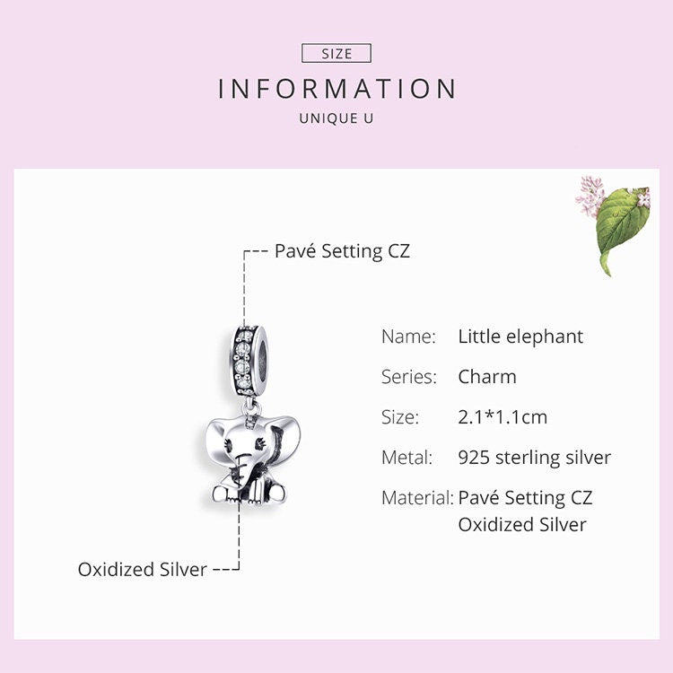 Cute Baby Elephant Charm