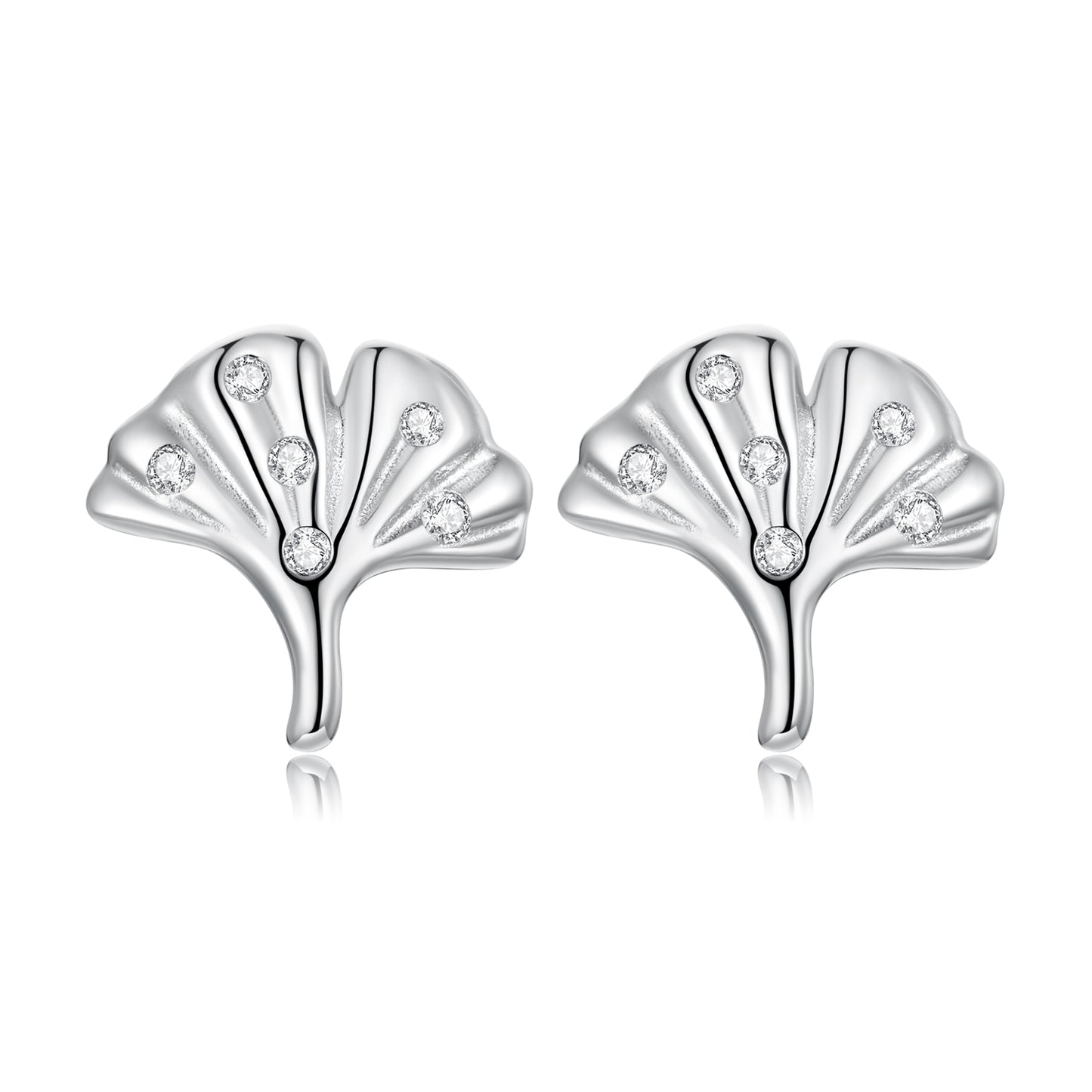 Ginkgo Leaf Stud Earrings