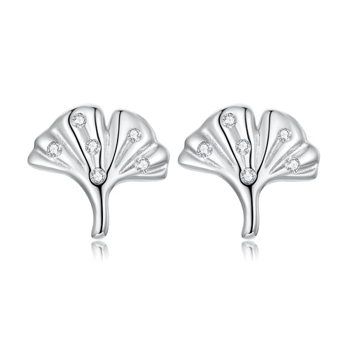 Ginkgo Leaf Stud Earrings