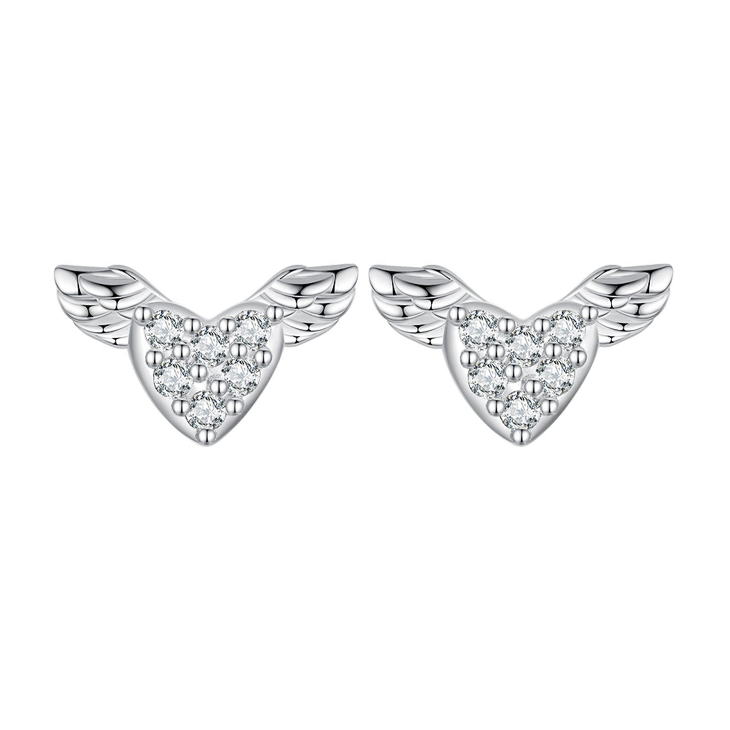 Heart Wing Stud Earrings