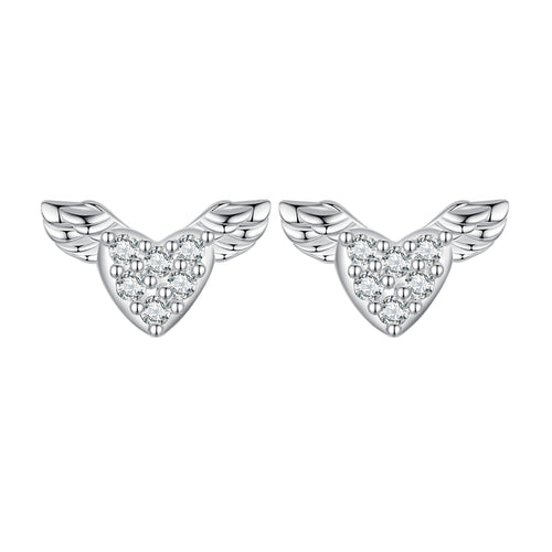 Heart Wing Stud Earrings