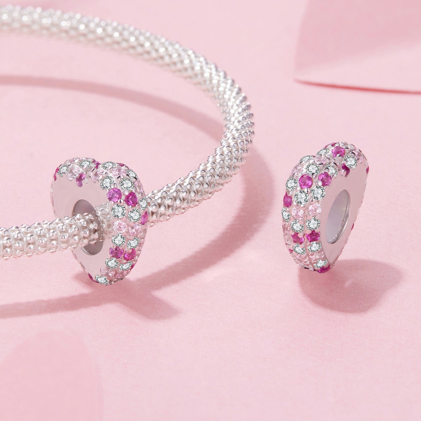 Heart Silicone Spacer Beads Charm