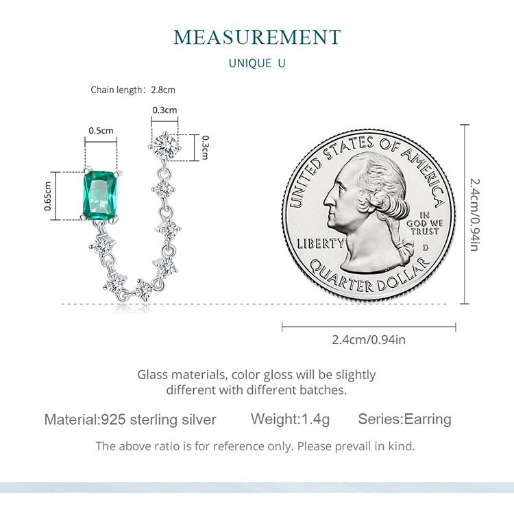 Double-piercing Chain Stud Earrings