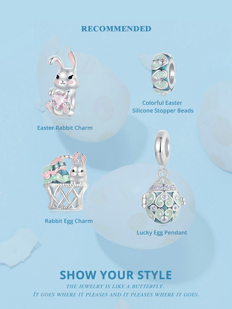 Colorful Easter Silicone Stopper Beads Charm