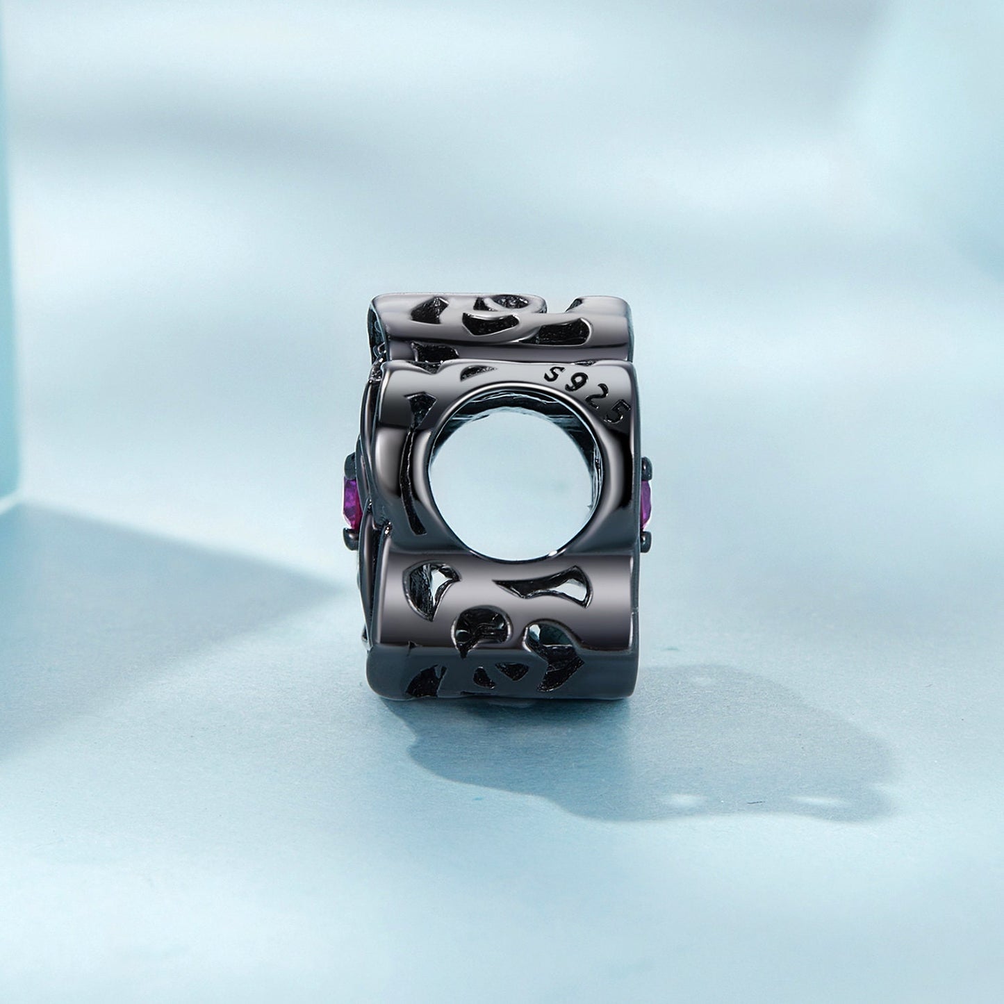 Black Rose Bead Charm