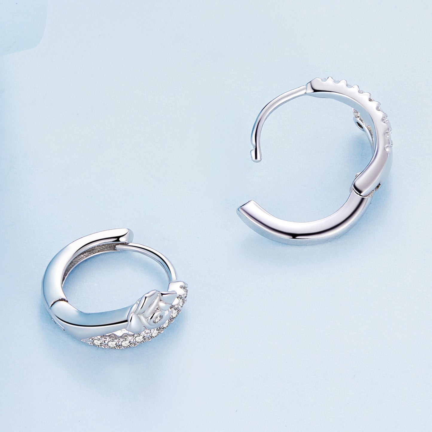 Floral Zircon Clip-On Earrings
