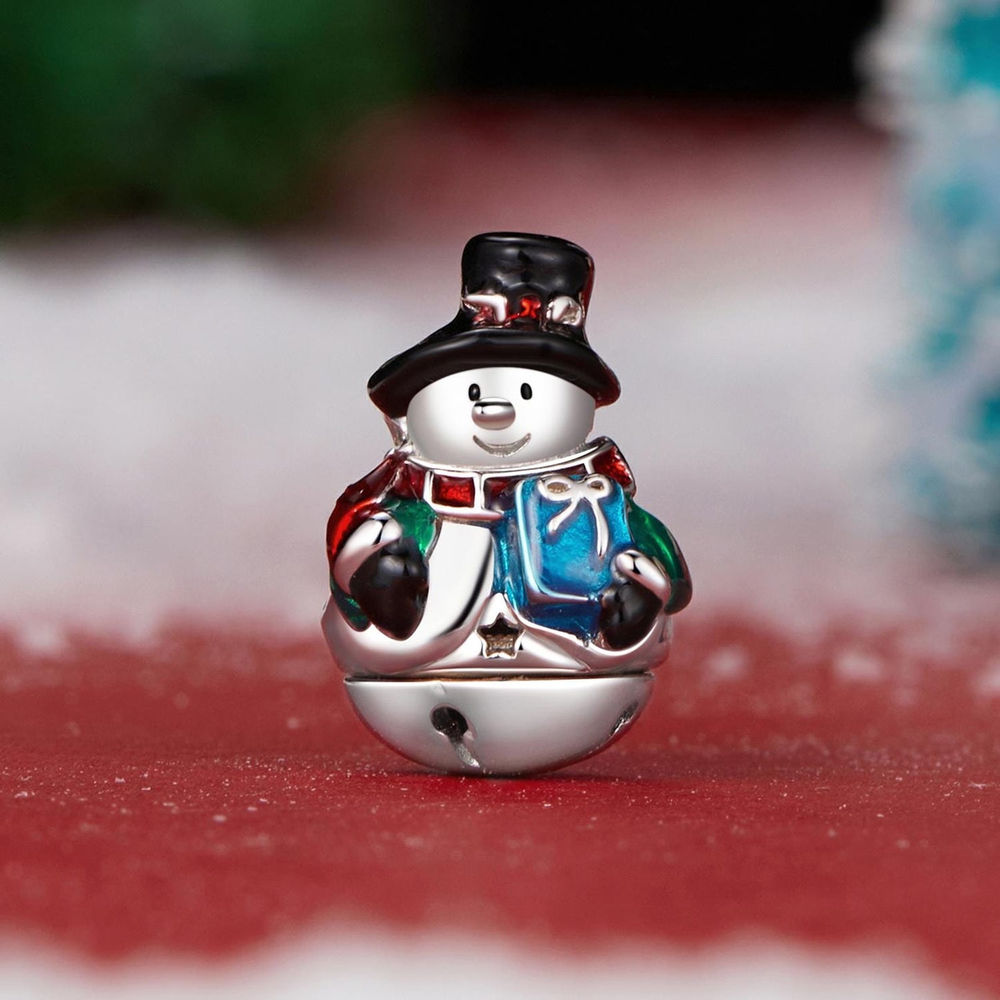Christmas Bell Snowman Charm