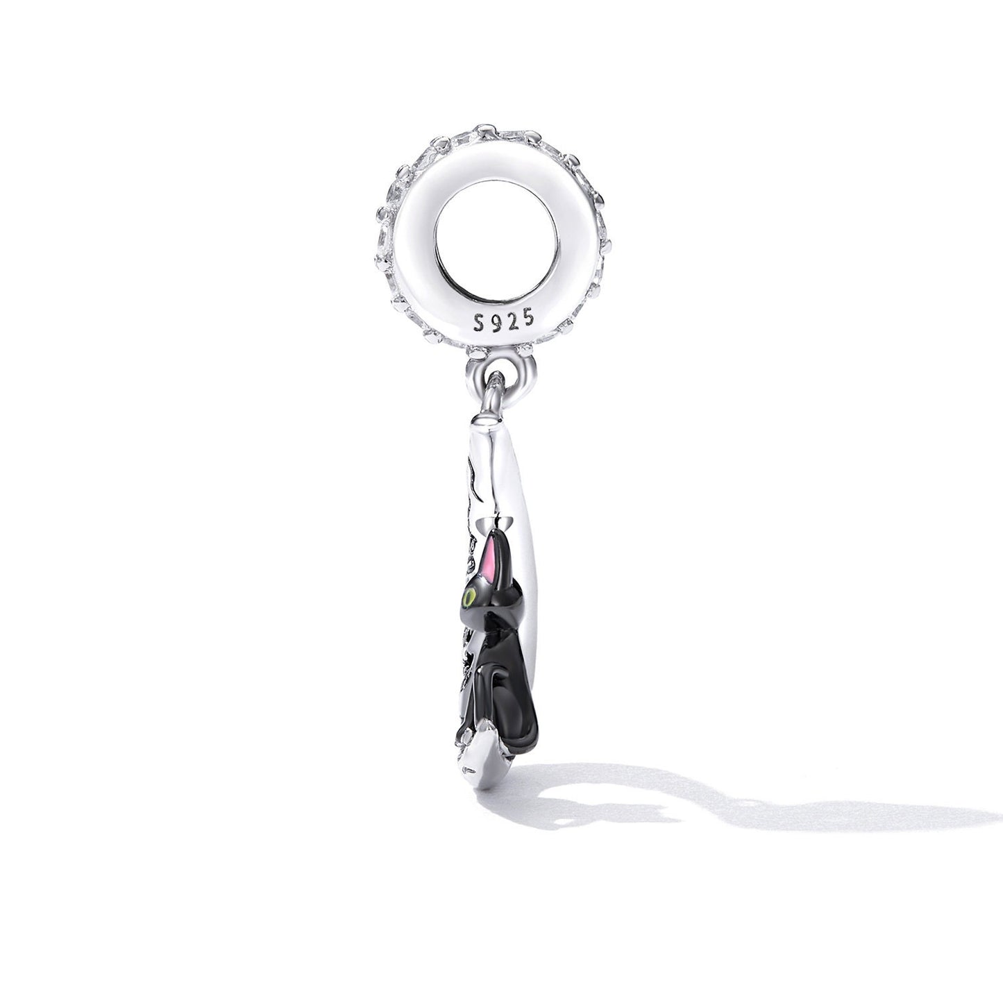 Moon & Black Cat Pendant Charm