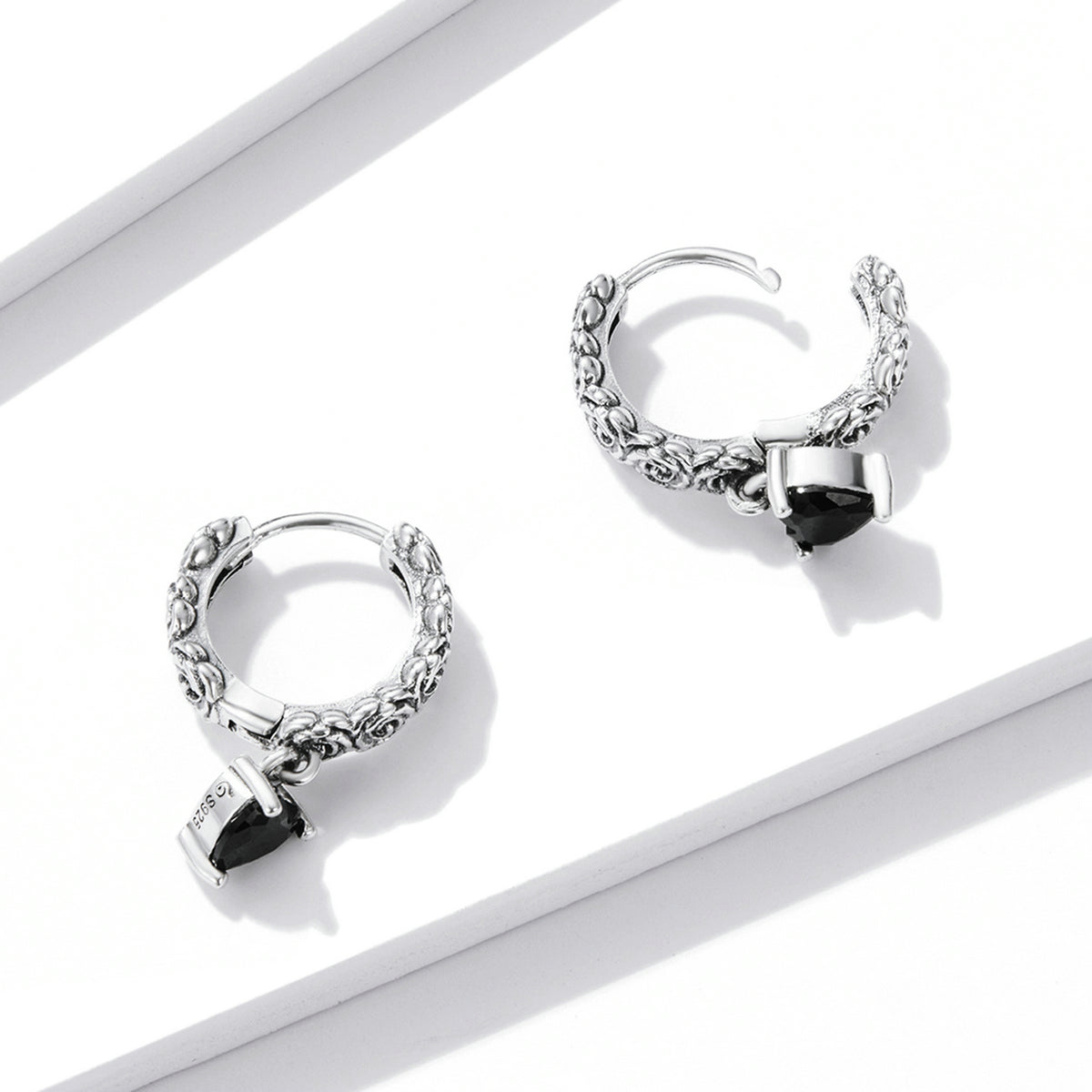 Dark Rose Stud Earrings