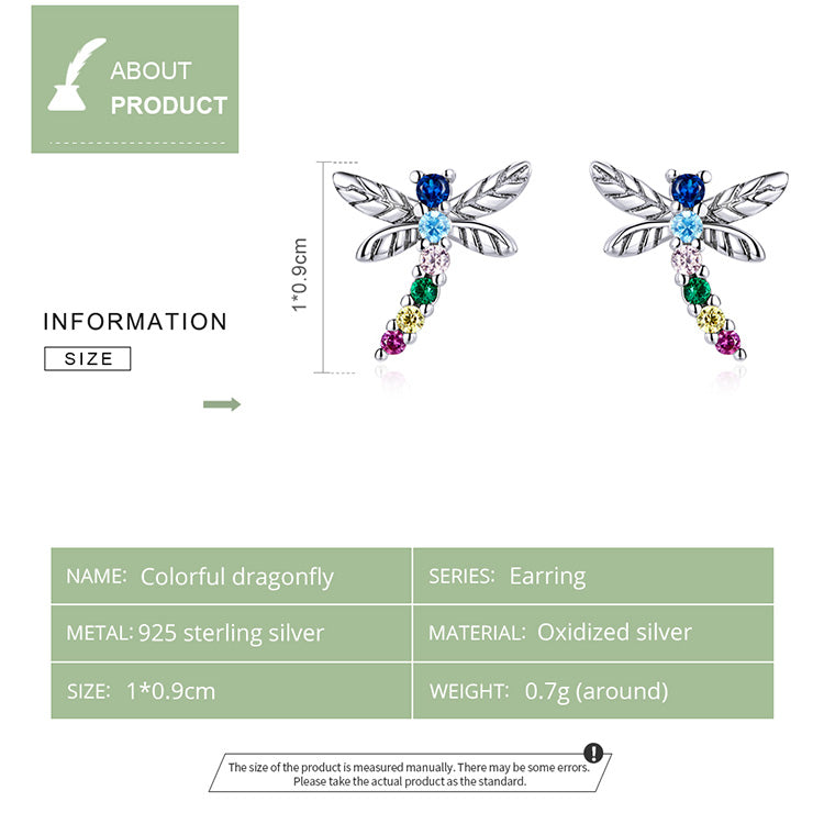 Colorful Dragonfly Stud Earrings
