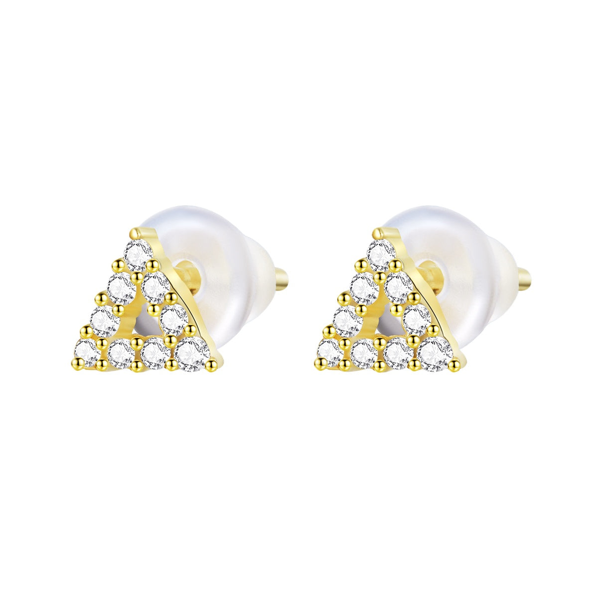 Sparkling Triangle Stud Earrings