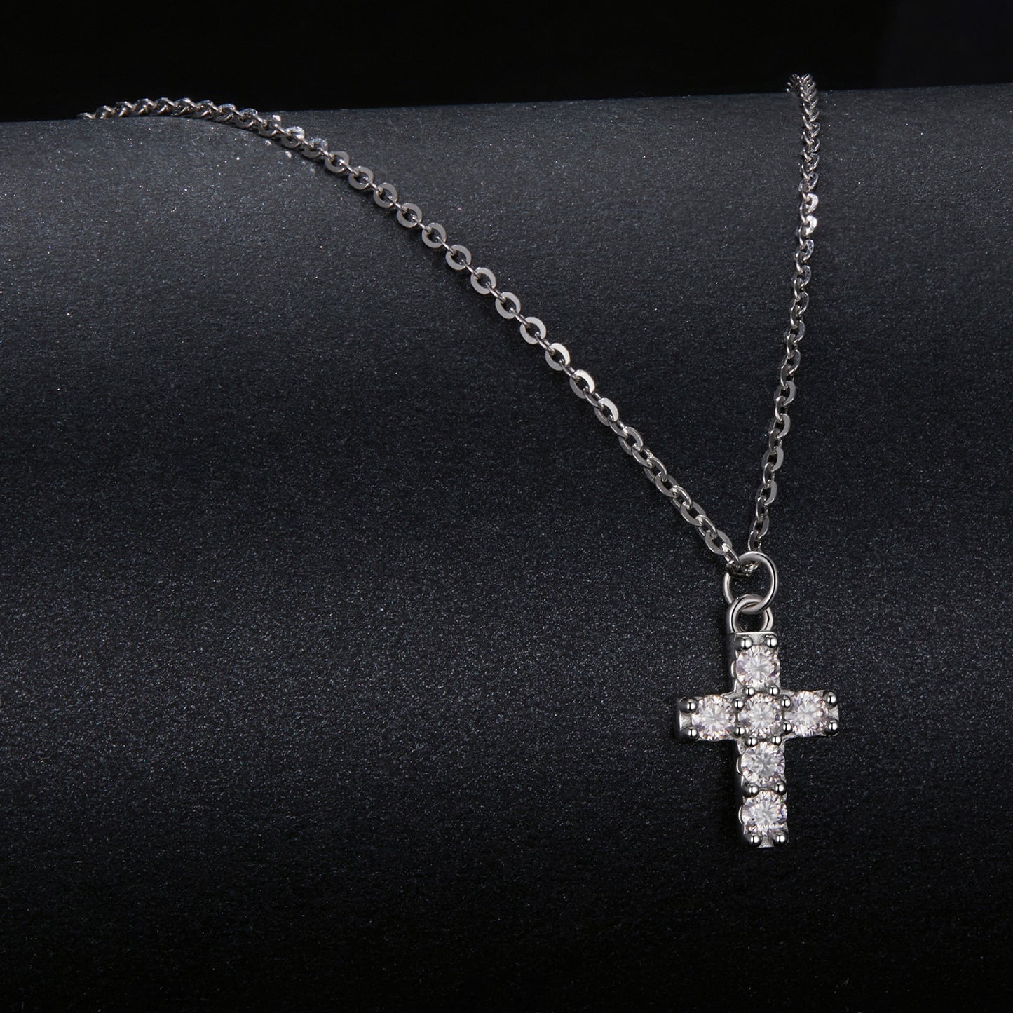Moissanite Cross Pendant Necklace