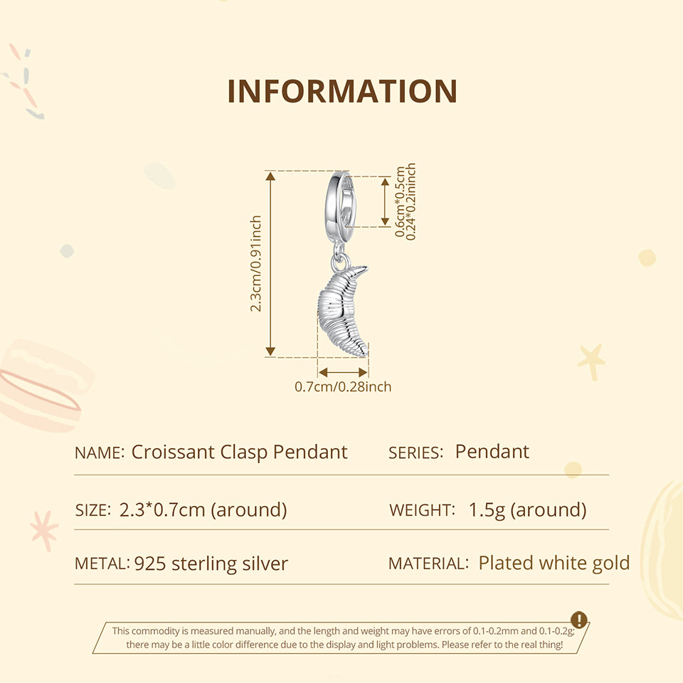 Croissant Clasp Pendant Charm