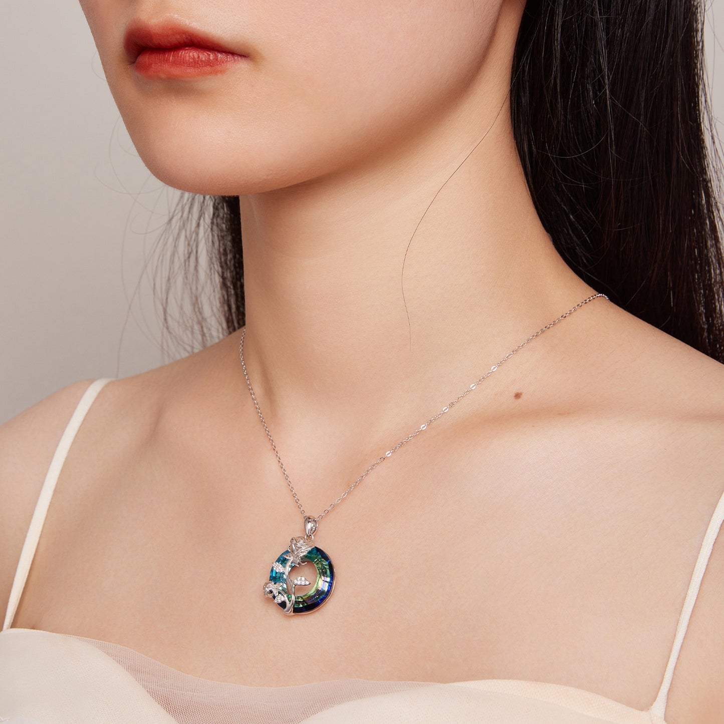 Angelic Ring Rose Necklace