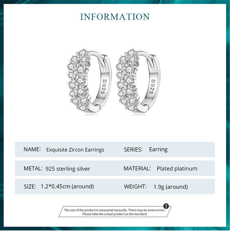Elegant Zircon Clip-On Earrings