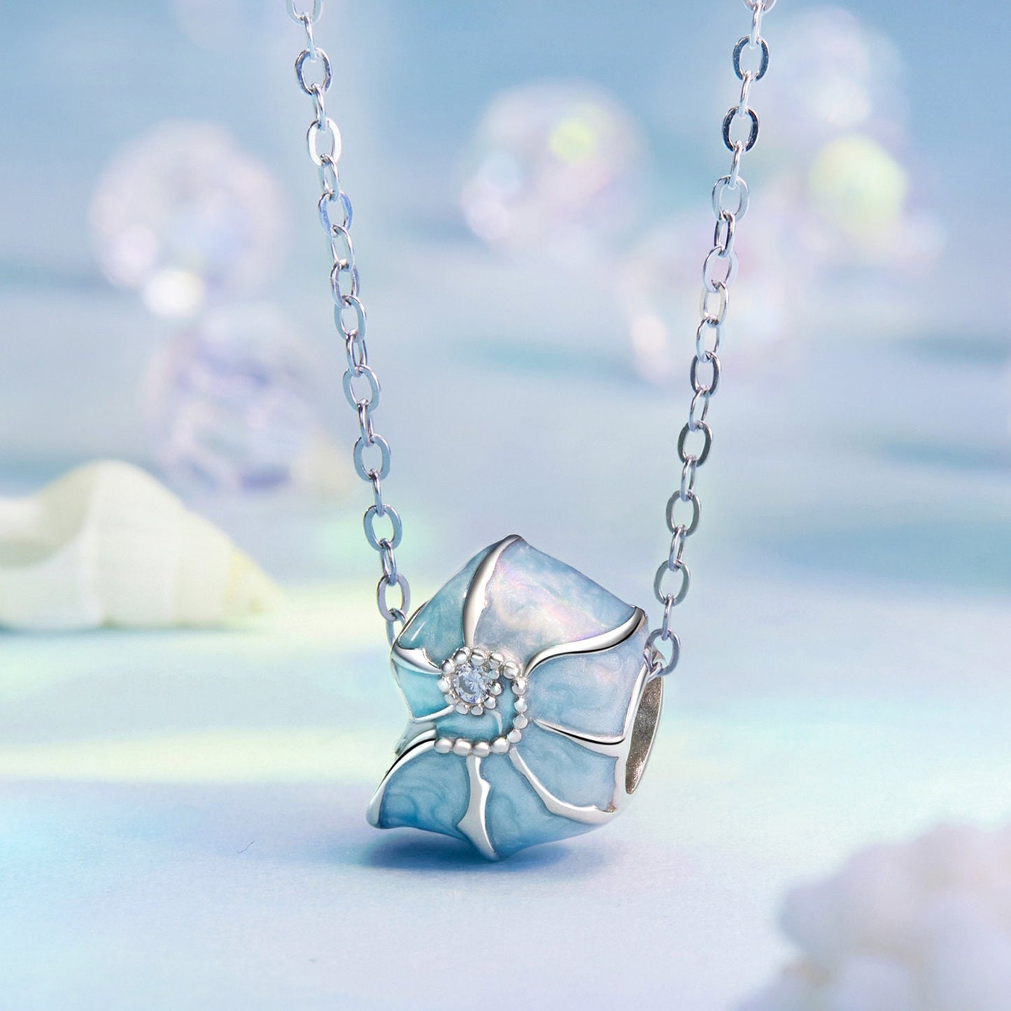 Blue Seashell Charm