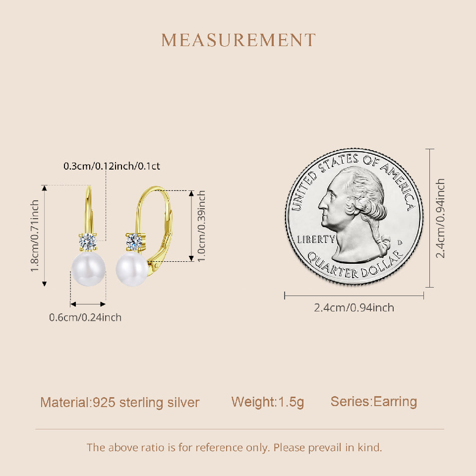 Pearl Accent Moissanite Spring Earrings