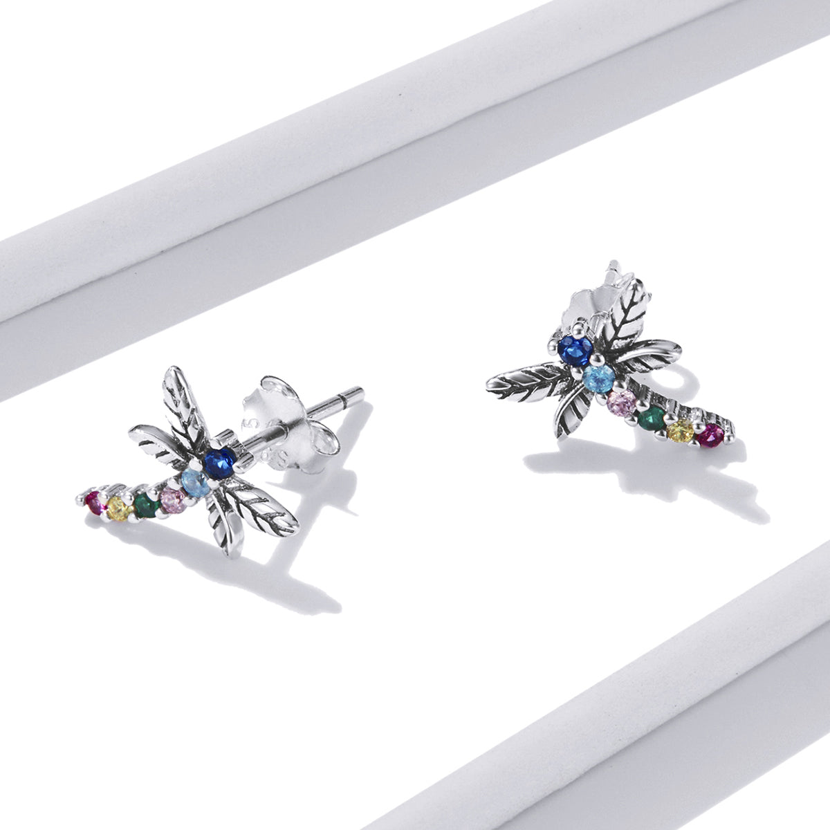 Colorful Dragonfly Stud Earrings