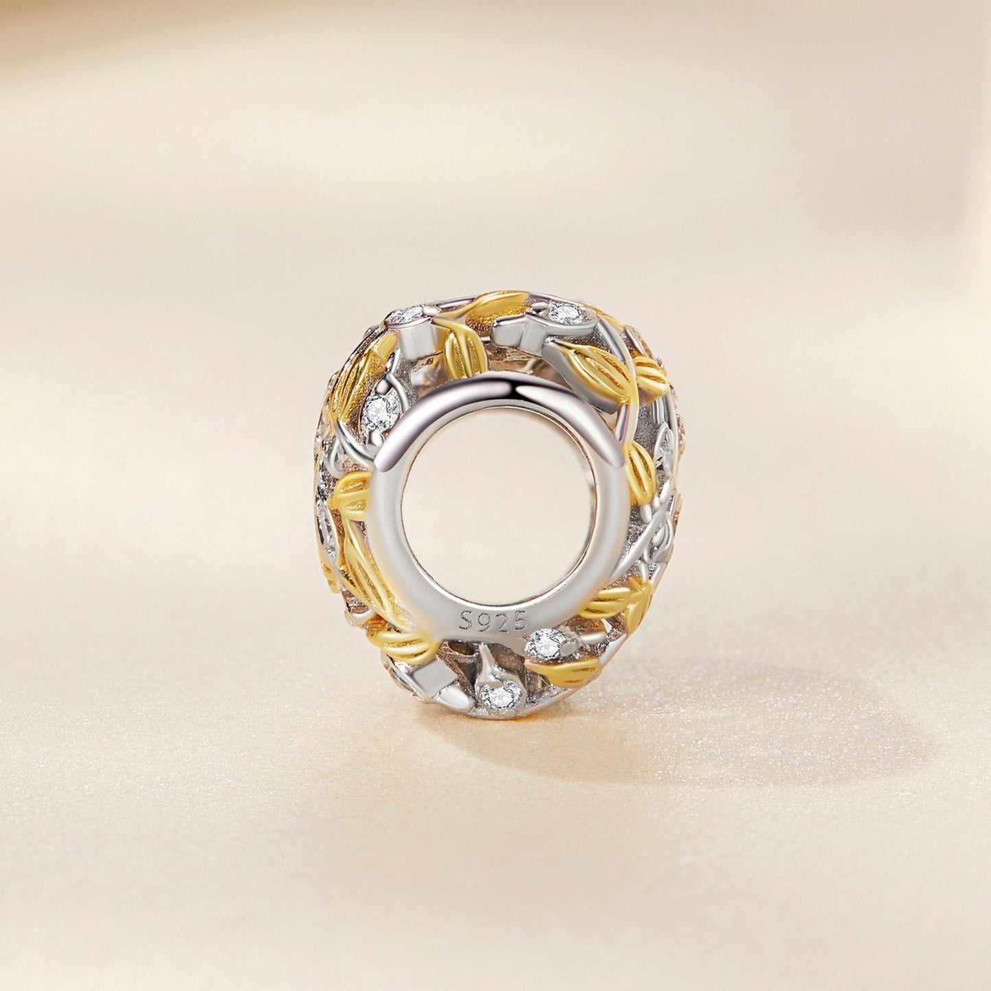 Heart-Shaped Leaf Bead Charm,