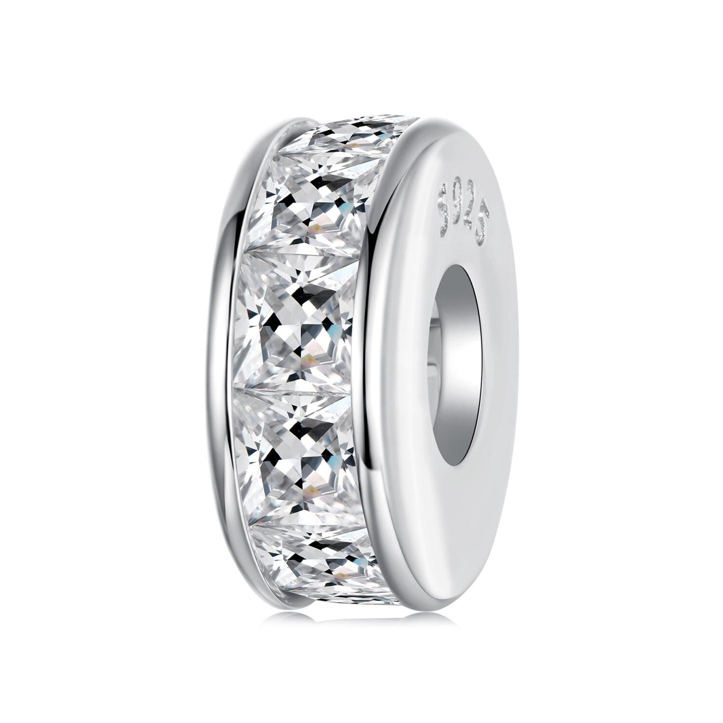 Princess Cut Sparkling Silicone Spacer Beads Charm