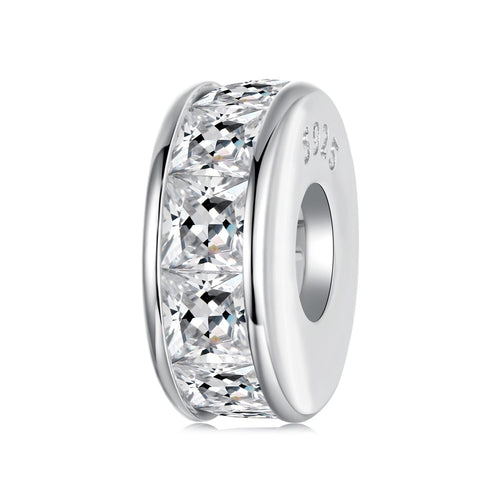 Princess Cut Sparkling Silicone Spacer Beads Charm