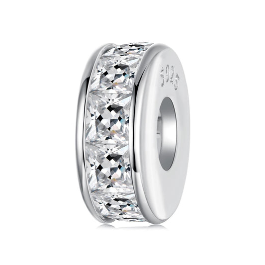Princess Cut Sparkling Silicone Spacer Beads Charm