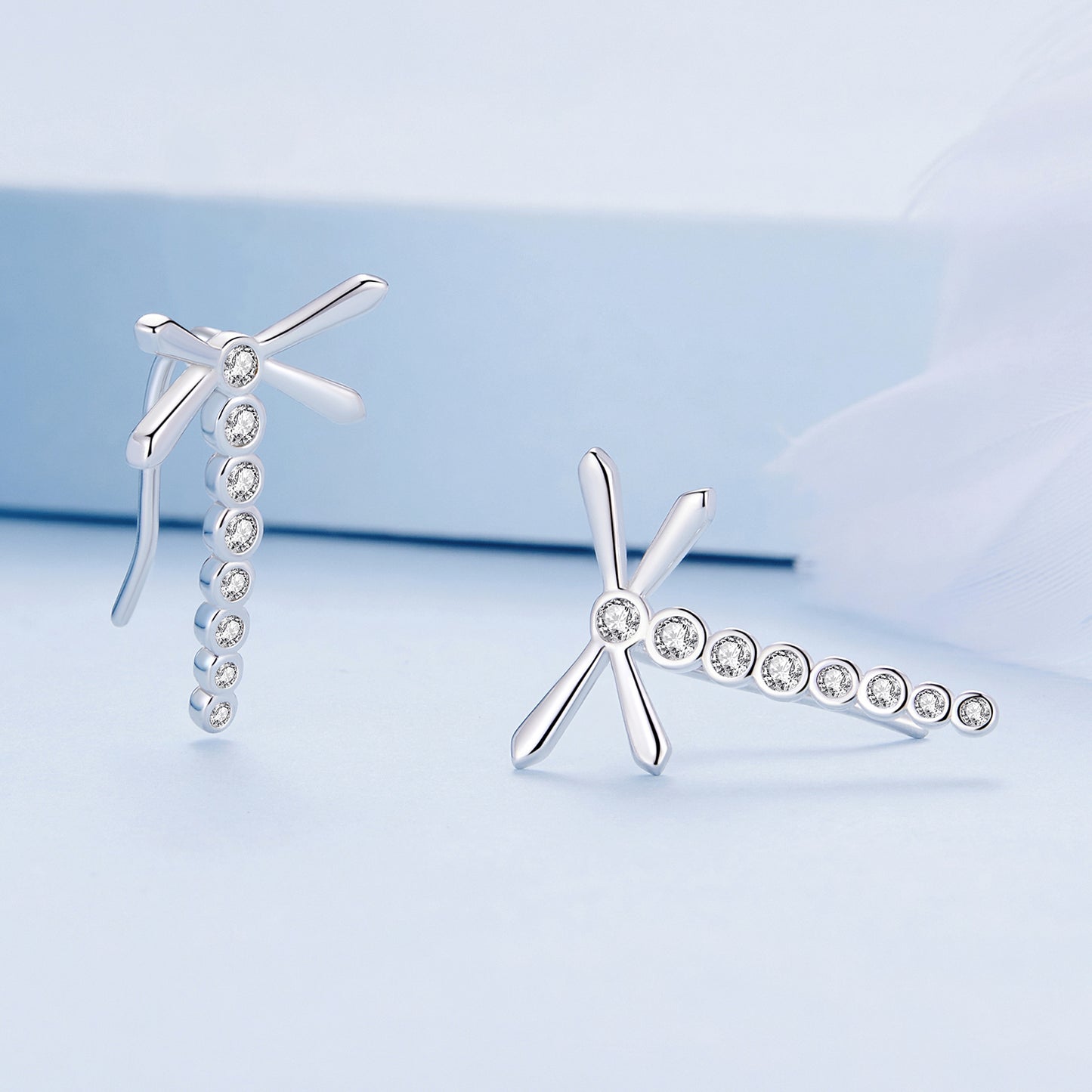Dragonfly Dangle Stud Earrings