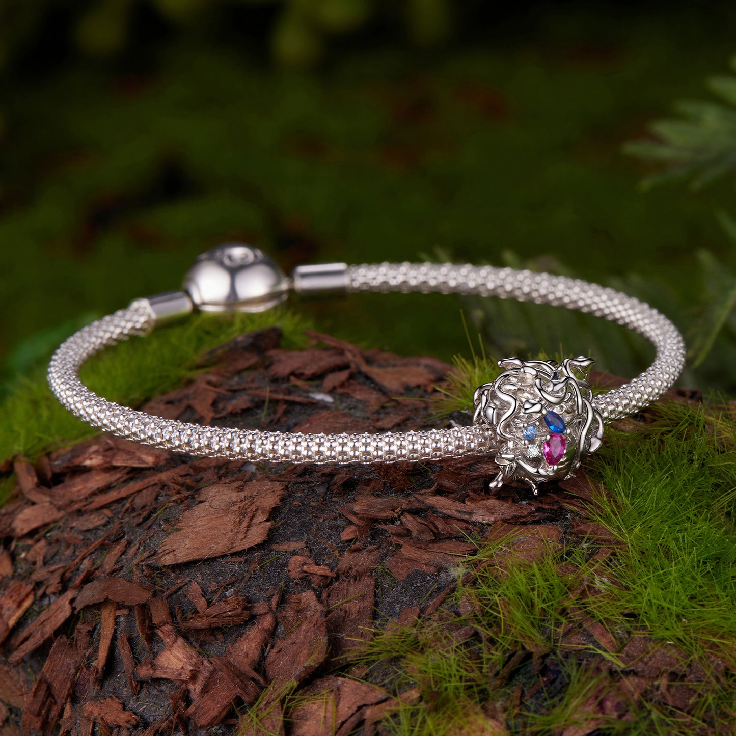 Medusa Charm, Genuine 925 Sterling Silver Charm
