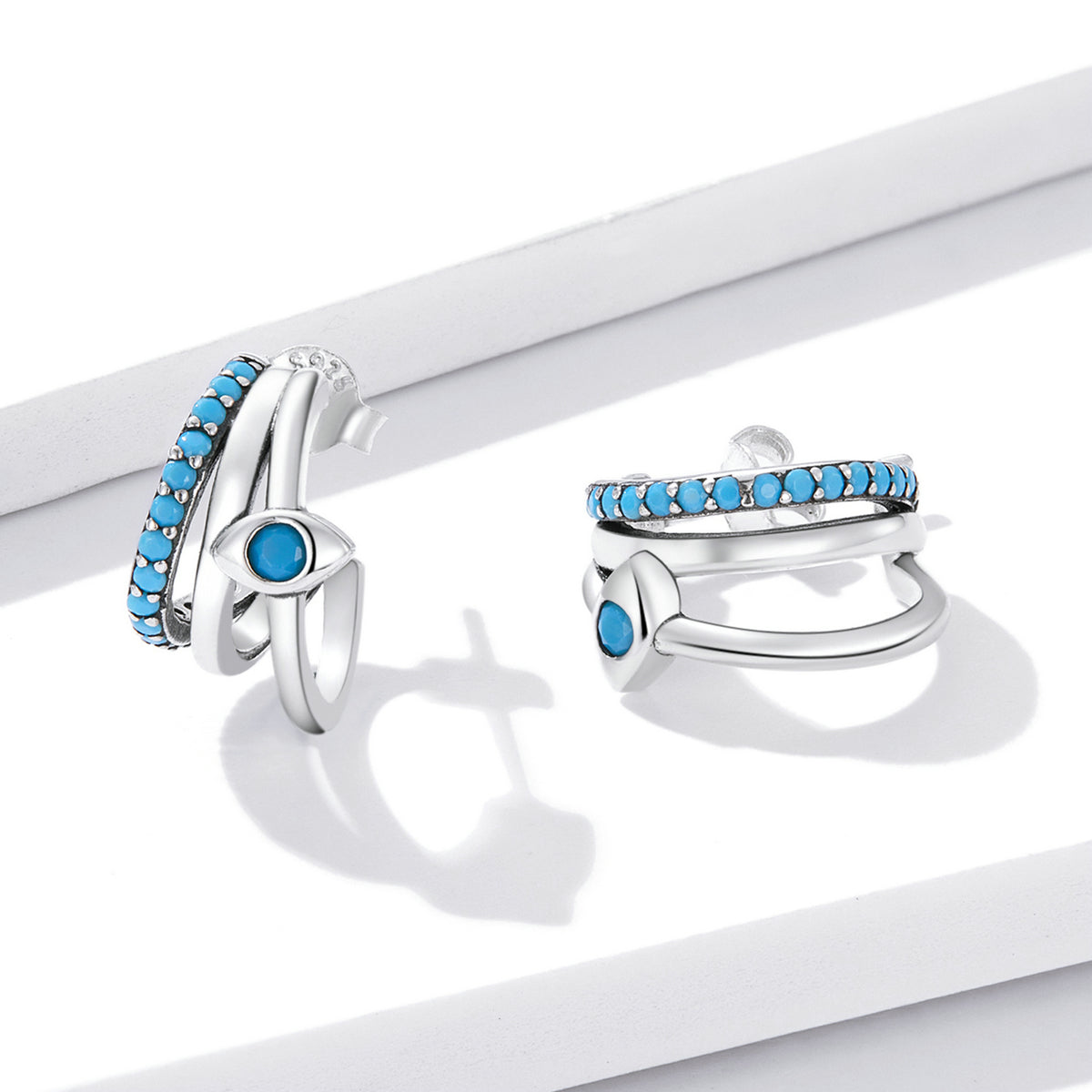 Evil Eye Multi-loop Stud Earrings