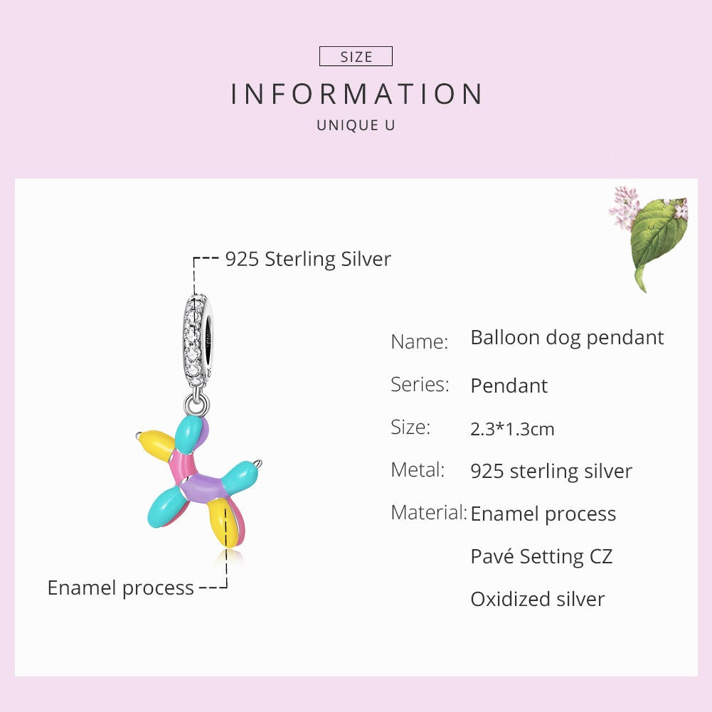Balloon Dog Pendant Charm